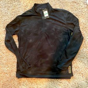 NWT black tie-dye Under Armour mesh half zip size large